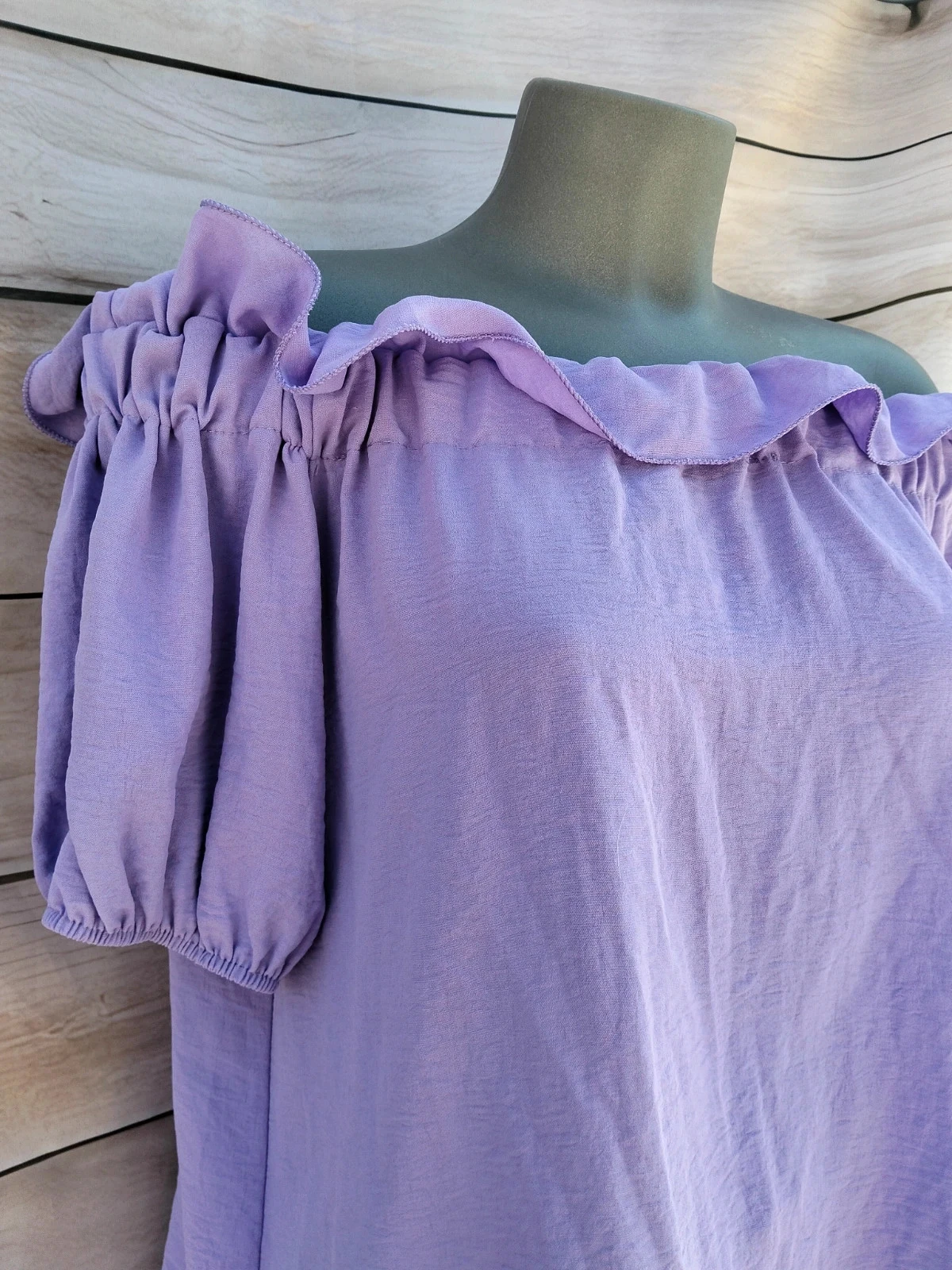 Purple short-sleeved ruffled top 💜 – photo 4